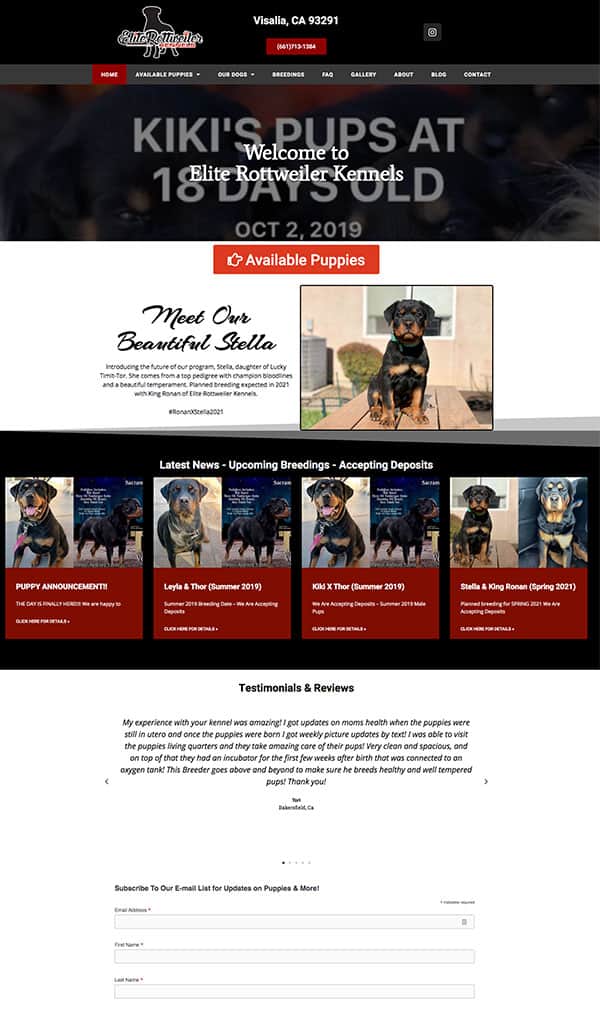 Elite Rottweiler Kennels - Breeder Websites